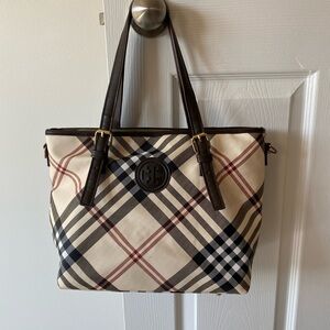 Stylish Plaid Tote Bag